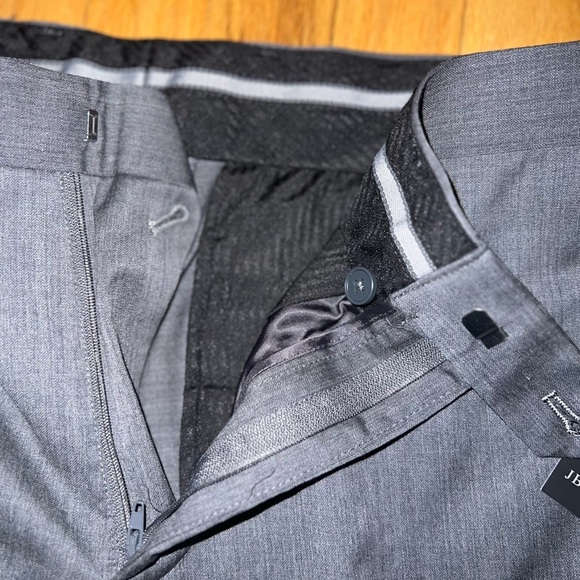NWT - JB Britches Wool Blend Dress Pants Mens Grey Straight Slacks - Picture 11 of 16